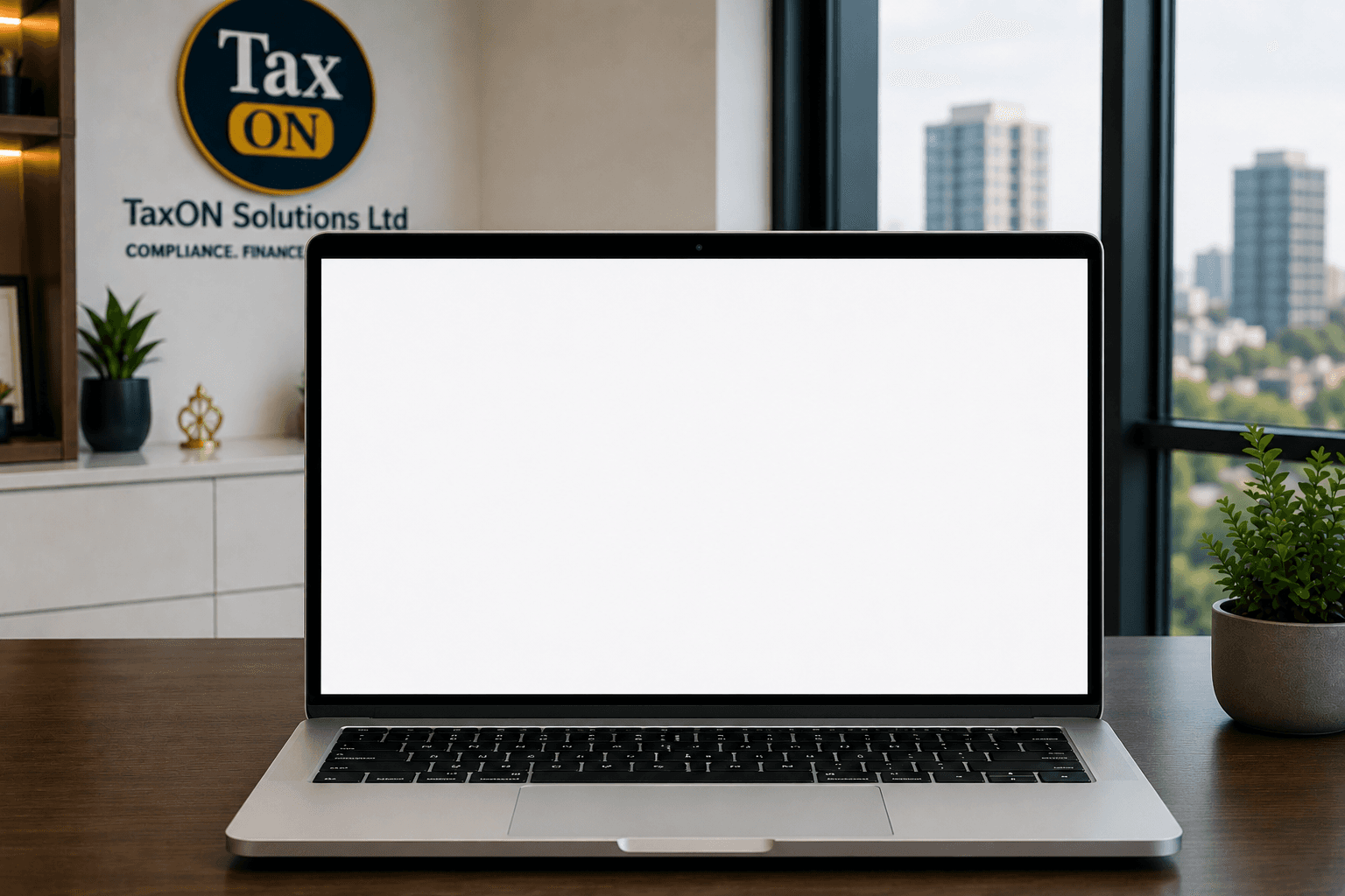 TaxON running on a laptop in a Zambian office